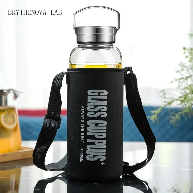 2L Glazen Waterfles met Draagr - Outdoor Sport Glass Water Bottle recensie en prijs